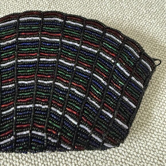 VTG Multi-Color Beaded Shell Clutch Neiman Marcus 20s Art Deco Scalloped Evening - Picture 9 of 9